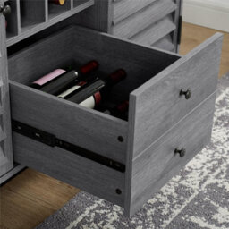 Dorel Vaughn Wine Cabinet With 2 Doors & 2 Drawers Grey Oak - thumbnail 3