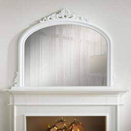 The Online Mirror Shop Overmantle Mirror Richmond Arched Shape With Antique White Frame- H 91Cm X W 122Cmx D 5Cm For Hang Anywhere Inside Of The Home - thumbnail 2
