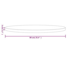 Berkfield Table Top Round White Size 90X3 Cm Solid Wood Pine - thumbnail 7