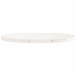 Berkfield Table Top Round White Size 90X3 Cm Solid Wood Pine - thumbnail 4