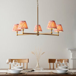 Loops Stylish 2 Pack Aged Brass And Coral Pink Ceiling Pendant Lights For Home Decor - thumbnail 2
