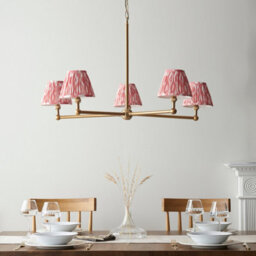Loops Stylish 2 Pack Aged Brass And Coral Pink Ceiling Pendant Lights For Home Decor - thumbnail 3