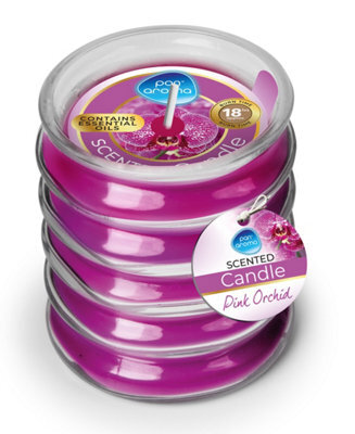 151 Pink Orchid Scented Ribbed Glass Candle
