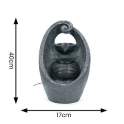 Valuelights Solar Powered Swirl Water Feature Outdoor Fountain - thumbnail 4