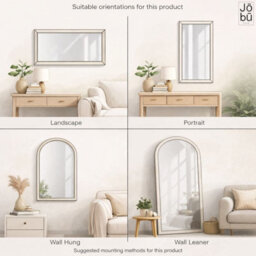 Jōbū Jobu Home - Takara, Full Length Leaner Gold Metal Rectangle Mirror - 180Cm X 60Cm - thumbnail 9