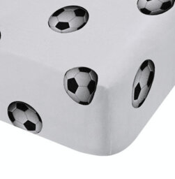 Catherine Lansfield Kids Bedroom Football Fitted Sheet 25Cm Depth Black And White - thumbnail 2