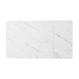 Abrihome Metal Frame Rectangular Dining Table, Modern Marble Pattern Kitchen Table With Adjustable Feet, White/black - thumbnail 3