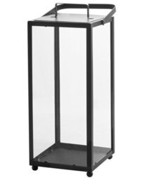 Beliani Nimbus Home Lantern, Black Powder-Coated Iron 41Cm - Square Pillar Candle Holder With Industrial Minimalist Handle - thumbnail 3