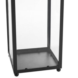 Beliani Nimbus Home Lantern, Black Powder-Coated Iron 41Cm - Square Pillar Candle Holder With Industrial Minimalist Handle - thumbnail 7