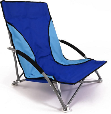 Mantraraj Folding Camping Chair With Padded Armrest Outdoor Low Beach Chair Lightweight, Portable Garden Chair Blue - image 1