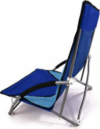 Mantraraj Folding Camping Chair With Padded Armrest Outdoor Low Beach Chair Lightweight, Portable Garden Chair Blue - thumbnail 8