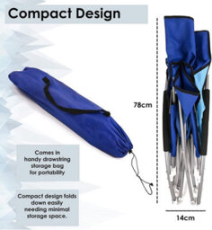 Mantraraj Folding Camping Chair With Padded Armrest Outdoor Low Beach Chair Lightweight, Portable Garden Chair Blue - thumbnail 4
