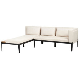 Beliani Garden Corner Sofa With Table 3 Seater Bracciano Right Hand Certified Acacia Wood Light Beige - thumbnail 7