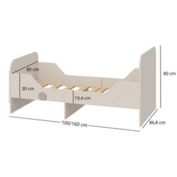 Heze Furniture Ping Extending Single Bed Kids Bedroom - Cashmere - thumbnail 5