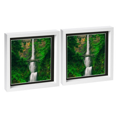 "Nicola Spring 10 X 10"" Photo Frames - Black Mount 3D Photo Frame Picture Frame Box Portrait Display Case & Spacer 8 X 8"" Mount X2" - image 1