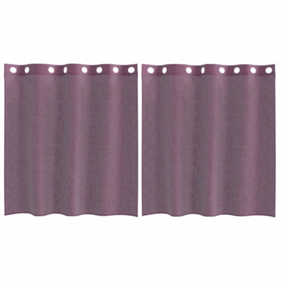 Berkfield Durable Voile Curtains With Grommets 2 Pcs Purple 140X140 Cm - image 1