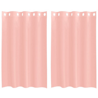 Berkfield Durable Voile Curtains With Grommets 2 Pcs Pink 140X175 Cm - image 1