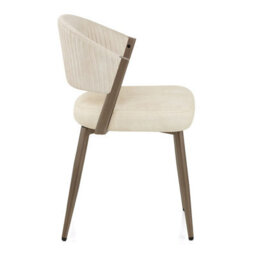 Atlantic Lusso Dining Chair Cream Velvet & Gold Legs - thumbnail 2