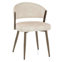 Atlantic Lusso Dining Chair Cream Velvet & Gold Legs - thumbnail 3