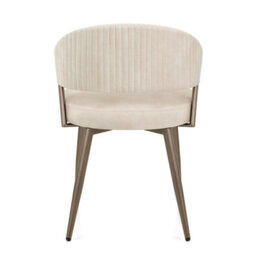 Atlantic Lusso Dining Chair Cream Velvet & Gold Legs - thumbnail 4