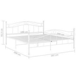 Berkfield Bed Frame White Metal 180X200 Cm 6Ft Super King - thumbnail 8