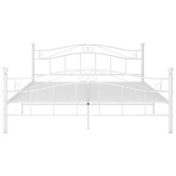 Berkfield Bed Frame White Metal 180X200 Cm 6Ft Super King - thumbnail 3
