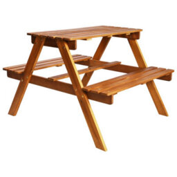 Vidaxl Kids Picnic Table With Parasol 79X90X60 Cm Solid Acacia Wood - thumbnail 4
