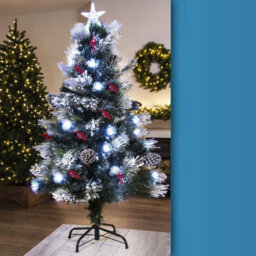Christmas Tree World The 4Ft/120Cm Snowy Led Frosted Pine Fibre Optic Tree - thumbnail 2