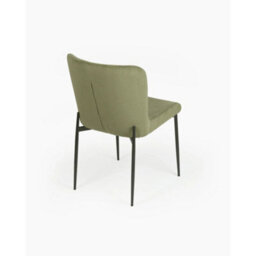 Evre Green Freddie Dining Chairs Set Of 2, Upholstered, Corduroy, Stain-Resistant, Metal Frame, Non-Marking Foot Caps - 9 Colours - thumbnail 4