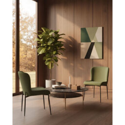 Evre Green Freddie Dining Chairs Set Of 2, Upholstered, Corduroy, Stain-Resistant, Metal Frame, Non-Marking Foot Caps - 9 Colours - thumbnail 2