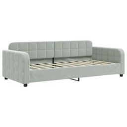 Berkfield Daybed With Trundle Light Grey 90X190 Cm Velvet - thumbnail 6