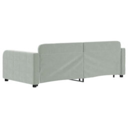 Berkfield Daybed With Trundle Light Grey 90X190 Cm Velvet - thumbnail 5