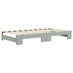 Berkfield Daybed With Trundle Light Grey 90X190 Cm Velvet - thumbnail 8