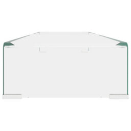 Vidaxl Tv Stand/monitor Riser Glass Clear 100X30X13 Cm - thumbnail 4