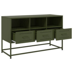 Berkfield Industrial Tv Cabinet Olive Green 100.5X39X60.5 Cm Steel - thumbnail 9