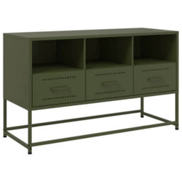 Berkfield Industrial Tv Cabinet Olive Green 100.5X39X60.5 Cm Steel