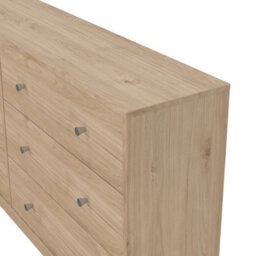 Furniture To Go May Chest Of 6 Drawers (3+3) In Jackson Hickory Oak (W) 143.1 X (H) 68.3 X (D) 31.7Cm - thumbnail 8