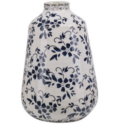 Beliani Flower Vase Maroneia Stoneware 25 Cm White - thumbnail 1