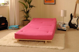 Comfy Living 4Ft Futon Set In Pink - thumbnail 2
