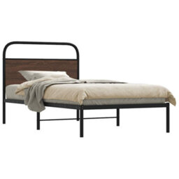 Berkfield Bed Frame Without Mattress 107X203 Cm Brown Oak Engineered Wood