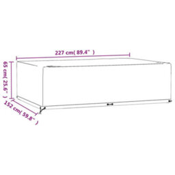 Vidaxl Garden Furniture Cover 12 Eyelets 227X152X65 Cm Rectangular Garden Furniture Covers - thumbnail 9