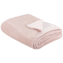 Beliani Blanket Bjas 150 X 200 Cm Pastel Pink