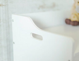 White Wooden Storage Bench & Toy Box With Hinged Lid - thumbnail 3