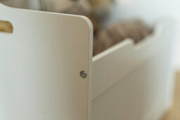 White Wooden Storage Bench & Toy Box With Hinged Lid - thumbnail 7