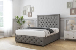 "Sloomy Vienna Pewter Dumfries Divan Bed Set 2 Drawers Left Side With 26"" Strutted & 12"" Footboard 5' King" - thumbnail 2