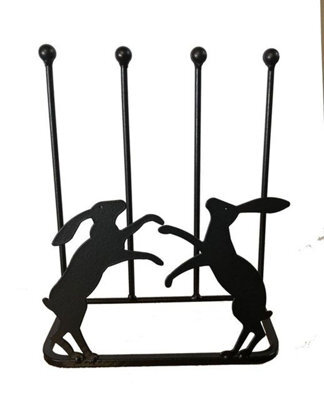 Poppy Forge 2 Pair Boot Rack - Boxing Hares - Steel - L30.4 X W38 X H48.3 Cm - Black - image 1