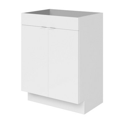 GoodHome Imandra Gloss White Double Bathroom Cabinet (H) 820mm (W) 600mm - image 1