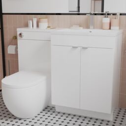 GoodHome Imandra Gloss White Double Bathroom Cabinet (H) 820mm (W) 600mm - thumbnail 4