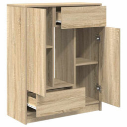Berkfield Sideboard With Drawers And Doors Sonoma Oak 73X31X90 Cm - thumbnail 5