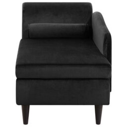 Beliani Left-Hand Chaise Longue Luiro With Storage Velvet Black - thumbnail 4